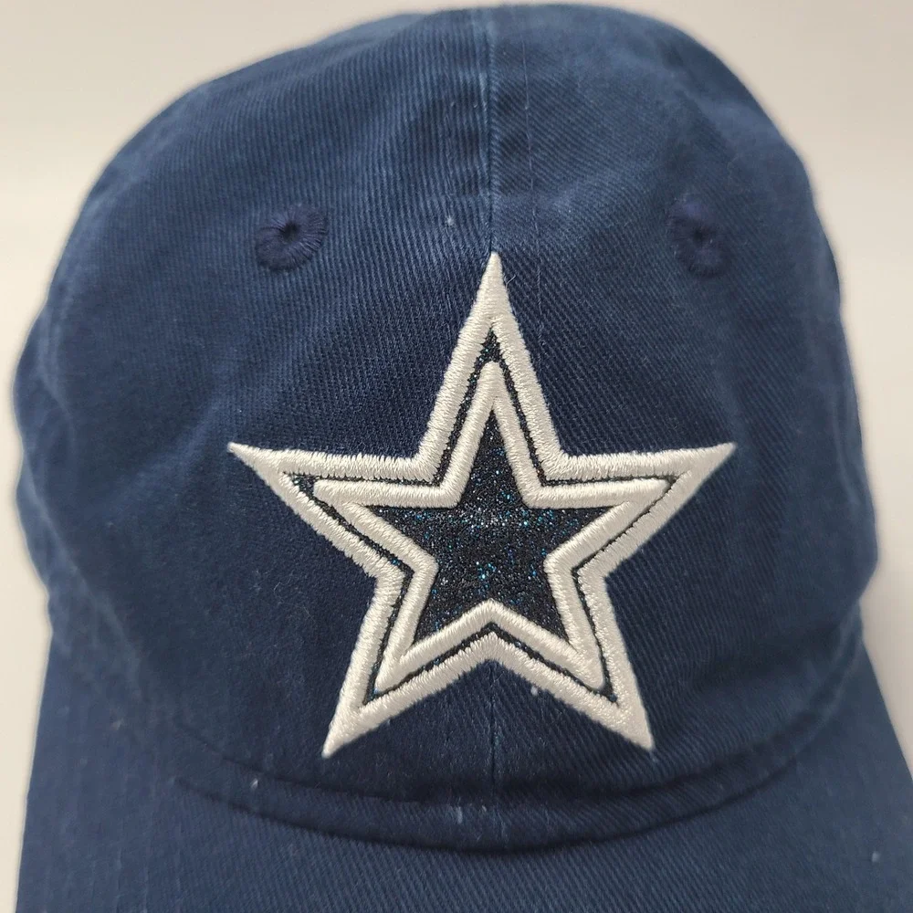 Toddler Girls Dallas Cowboys‎ Hat Strapback New Era Blue NFL Glitter Star Logo